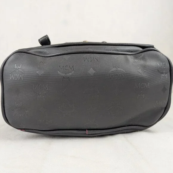 MCM Rucksack Visetos Black Canvas Small Leather Backpack - Picture 7 of 16